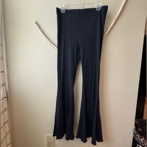 Aerie Kick It High Waisted Ribbed Knit Flare Pants